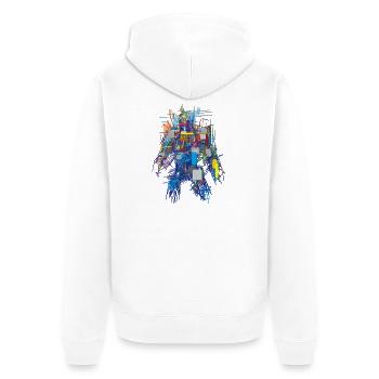 Cyber Android Résumé - Veste à capuche bio Premium Unisexe - blanc - Dos - Thijin (182cm)
