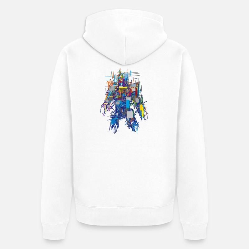 Cyber Android Résumé - Veste à capuche bio Premium Unisexe - blanc