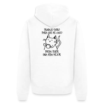 Travail acharné - Veste à capuche bio Premium Unisexe - blanc - Dos - Thijin (182cm)