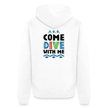 Angesagte T-Shirts für Taucher - Unisex Premium Bio Zip Hoodie - Weiß - Hinten - Thijin (182cm)