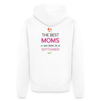 Les meilleures mamans naissent en septembre - Veste à capuche bio Premium Unisexe - blanc - Dos - Thijin (182cm)