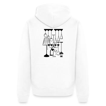 Logo for home or mood lighting lamps shop - Unisex Premium Organic Zip Hoodie - white - Back - Thijin (182cm)