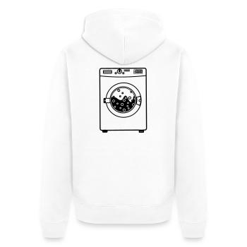 Machine à laver - Veste à capuche bio Premium Unisexe - blanc - Dos - Thijin (182cm)