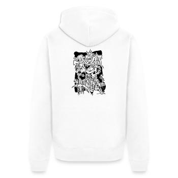 Colorful Geometric Abstract Design - Unisex Premium Organic Zip Hoodie - white - Back - Thijin (182cm)