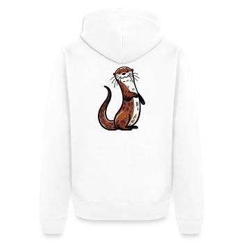 Otter - Unisex Premium Bio Zip Hoodie - Weiß - Hinten - Thijin (182cm)