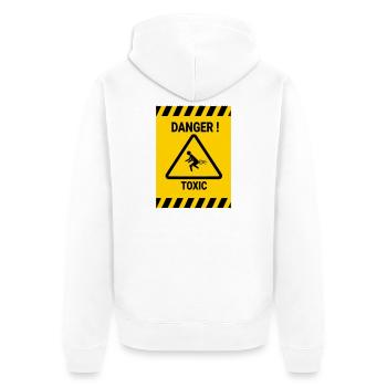 Gefahr: giftig - Unisex Premium Bio Zip Hoodie - Weiß - Hinten - Thijin (182cm)