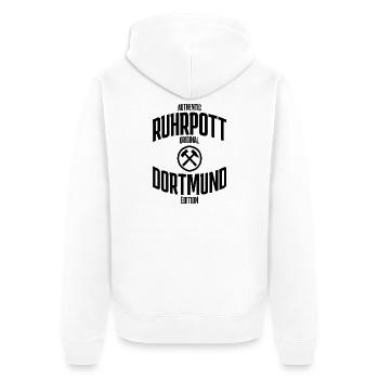 Ruhrpott Shirt dortmund edition - Unisex Premium Organic Zip Hoodie - white - Back - Thijin (182cm)