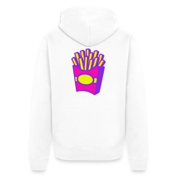 Pommes Pop-Art - Unisex Premium Bio Zip Hoodie - Weiß - Hinten - Thijin (182cm)