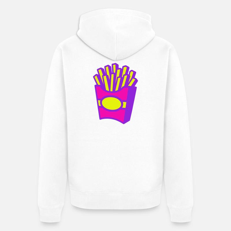 Frites Pop Art - Veste à capuche bio Premium Unisexe - blanc