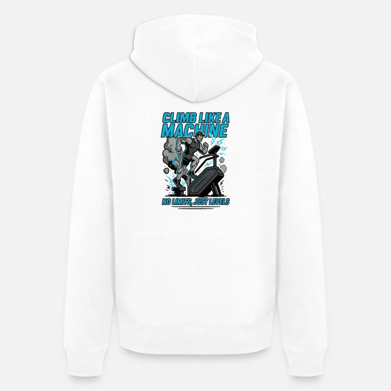 Entraînement Grimpez comme une machine - Veste à capuche bio Premium Unisexe - blanc