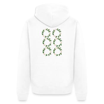 Floral pattern in grass shape - Unisex Premium Organic Zip Hoodie - white - Back - Thijin (182cm)
