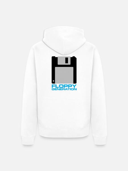Floppy Generation 3.5 - Unisex Premium Organic Zip Hoodie - white