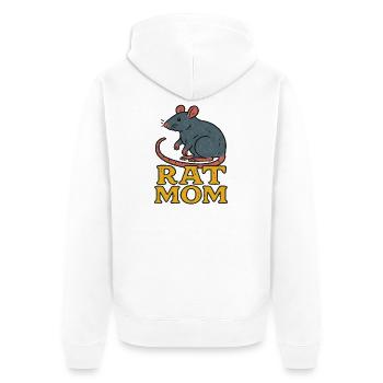 Ratte Mama Vintage Karikatur - Unisex Premium Bio Zip Hoodie - Weiß - Hinten - Thijin (182cm)