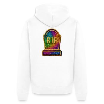 Galactic RIP Pierres tombales paillettes - Veste à capuche bio Premium Unisexe - blanc - Dos - Thijin (182cm)