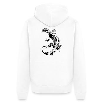 Leopardgecko - Unisex Premium Bio Zip Hoodie - Weiß - Hinten - Thijin (182cm)