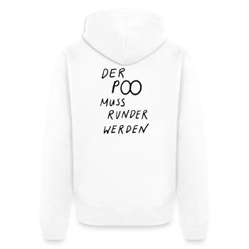 The buttocks must become rounder - Unisex Premium Organic Zip Hoodie - white - Back - Thijin (182cm)