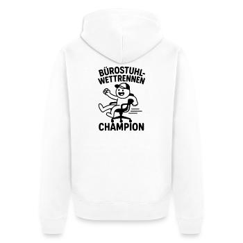 Champion de course en chair de bureau - Veste à capuche bio Premium Unisexe - blanc - Dos - Thijin (182cm)
