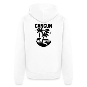 cancun silhouette - Unisex Premium Bio Zip Hoodie - Weiß - Hinten - Thijin (182cm)