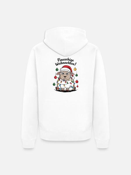 Sheep Fluffy Christmas Shepherd Funny - Unisex Premium Organic Zip Hoodie - white