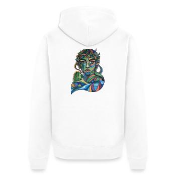 Mère Nature en Mouvement - Veste à capuche bio Premium Unisexe - blanc - Dos - Thijin (182cm)