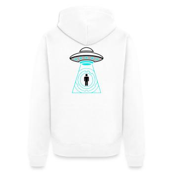 UFO Abduction Beam Me Up Vector - Unisex Premium Organic Zip Hoodie - white - Back - Thijin (182cm)