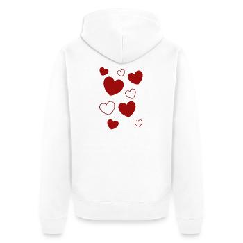 Cadeau rouge de la Saint-Valentin - Veste à capuche bio Premium Unisexe - blanc - Dos - Thijin (182cm)