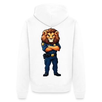 Police de Louvain - Veste à capuche bio Premium Unisexe - blanc - Dos - Thijin (182cm)