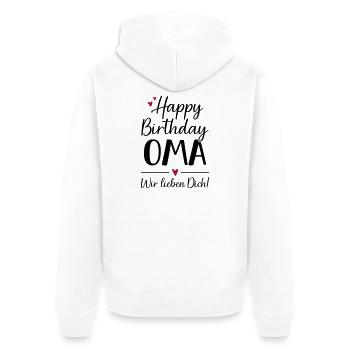 Joyeux anniversaire Mamie Anniversaire - Veste à capuche bio Premium Unisexe - blanc - Dos - Thijin (182cm)
