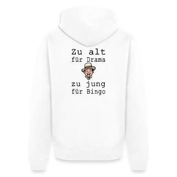 Bingo - Unisex Premium Bio Zip Hoodie - Weiß - Hinten - Thijin (182cm)