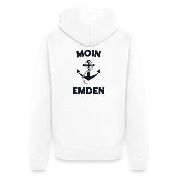 Moin Emden – Conception d’ancres maritimes - Veste à capuche bio Premium Unisexe - blanc - Dos - Thijin (182cm)