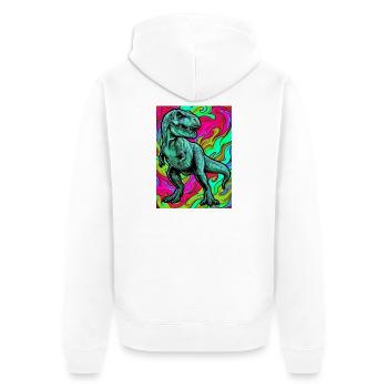 Dinosaurier - Unisex Premium Bio Zip Hoodie - Weiß - Hinten - Thijin (182cm)