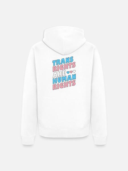 LGBTQ-Pride-Monat – Trans-Rechte sind Menschenrechte - Unisex Premium Bio Zip Hoodie - Weiß