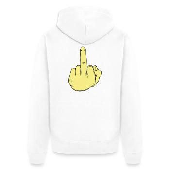 Stinkefinger Illustration - Unisex Premium Bio Zip Hoodie - Weiß - Hinten - Thijin (182cm)