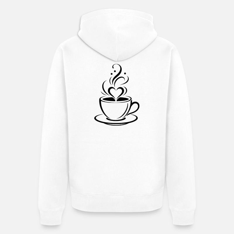 Cœur de café - Veste à capuche bio Premium Unisexe - blanc