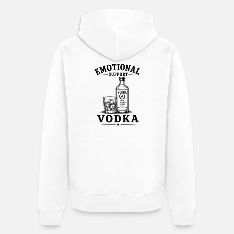 Vodka de soutien émotionnel - Veste à capuche bio Premium Unisexe - blanc
