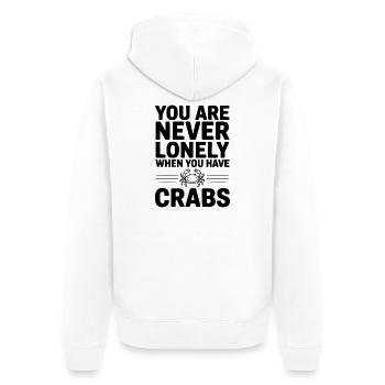 On n’est jamais seul quand on a des crabes - Veste à capuche bio Premium Unisexe - blanc - Dos - Thijin (182cm)