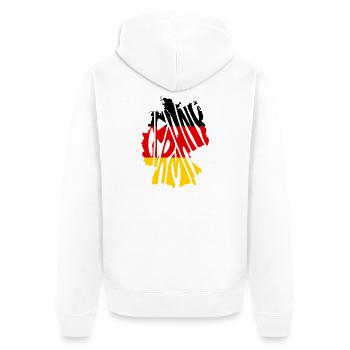 Deutschland Karte Germany Fussball Fan Shirt - Unisex Premium Bio Zip Hoodie - Weiß - Hinten - Thijin (182cm)