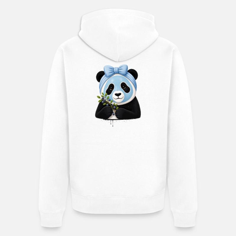 Panda Beauty Spa aux myrtilles - Veste à capuche bio Premium Unisexe - blanc