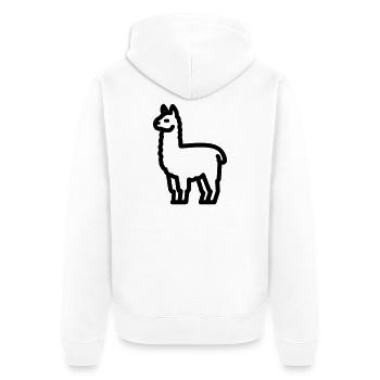 Baby Llama - Unisex Premium Organic Zip Hoodie - white - Back - Thijin (182cm)