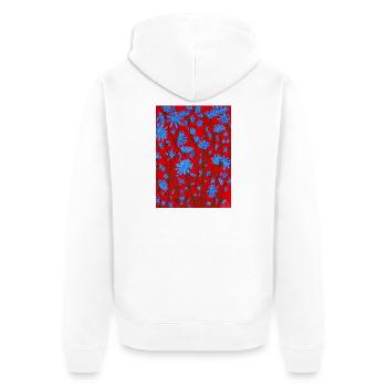 Chicory flowers - Unisex Premium Organic Zip Hoodie - white - Back - Thijin (182cm)
