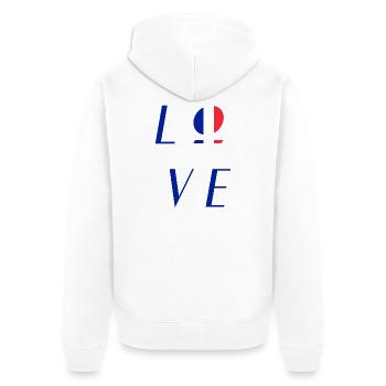 Logo tricolore France France - Veste à capuche bio Premium Unisexe - blanc - Dos - Thijin (182cm)