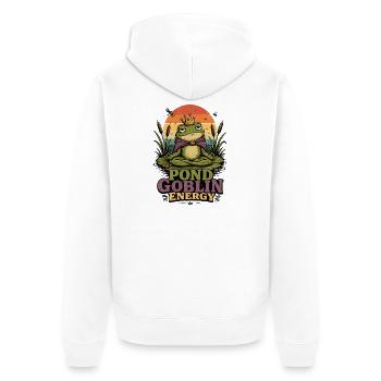 Yoga Frog Meditation Yoga Frog Pilates Frog - Unisex Premium Organic Zip Hoodie - white - Back - Thijin (182cm)