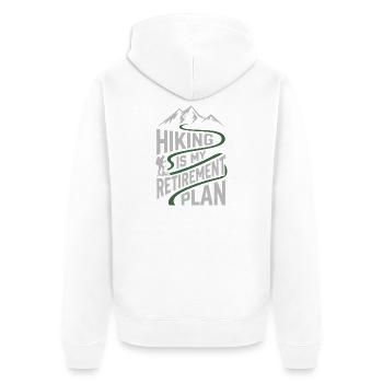 La randonnée est mon plan de retraite - Veste à capuche bio Premium Unisexe - blanc - Dos - Thijin (182cm)