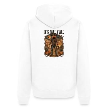 Es ist Fall Y'all Pumpkin Cowboy Western Design - Unisex Premium Bio Zip Hoodie - Weiß - Hinten - Thijin (182cm)
