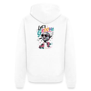 Let's Groove Disco auf Rollschuhen Retro  - Unisex Premium Bio Zip Hoodie - Weiß - Hinten - Thijin (182cm)