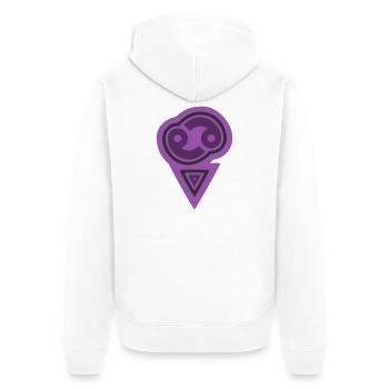 Cancer tribal du zodiaque et eau - Veste à capuche bio Premium Unisexe - blanc - Dos - Thijin (182cm)