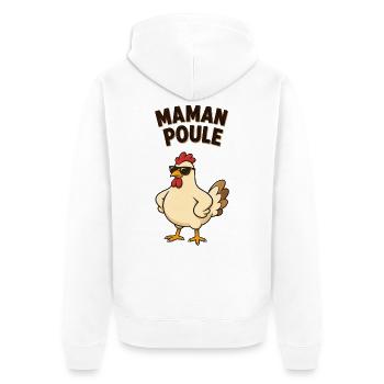 Maman poule  - Veste à capuche bio Premium Unisexe - blanc - Dos - Thijin (182cm)
