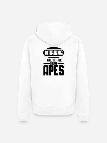 Affen Fan – Lustiger Spruch - Unisex Premium Bio Zip Hoodie - Weiß