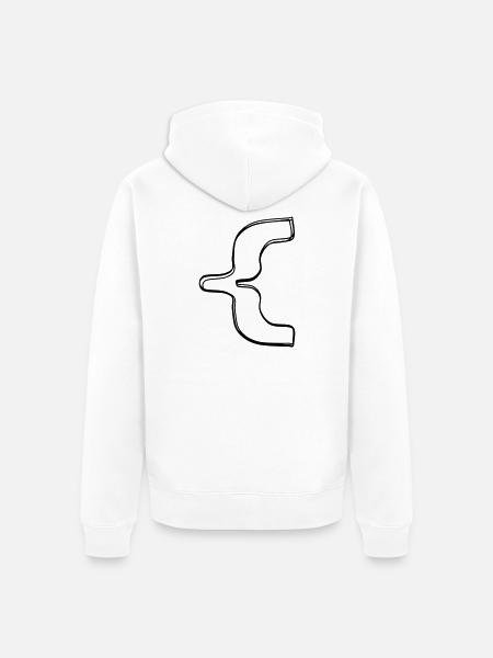 Geschweifte Klammer handgezeichnet - Unisex Premium Bio Zip Hoodie - Weiß