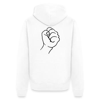 Faust - Unisex Premium Bio Zip Hoodie - Weiß - Hinten - Thijin (182cm)